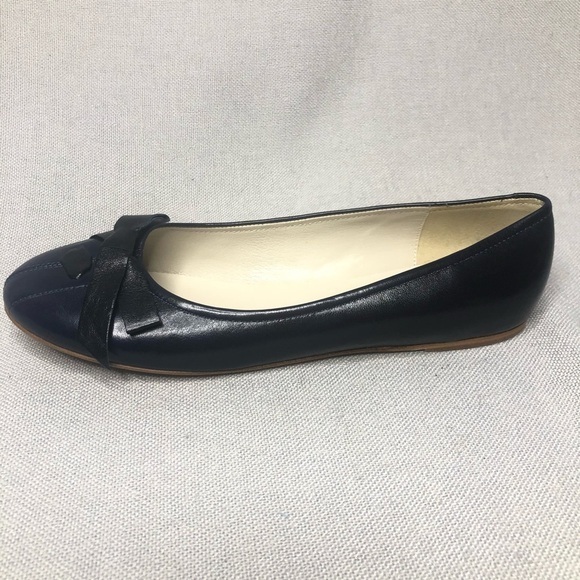 Barney’s New York blue leather ballet flats with bow detail size 38.5 EU - Picture 1 of 10
